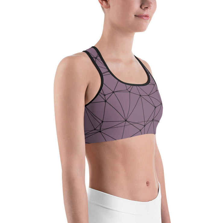 LSB GeoLine Unpadded Fitness Bra in Grapeade