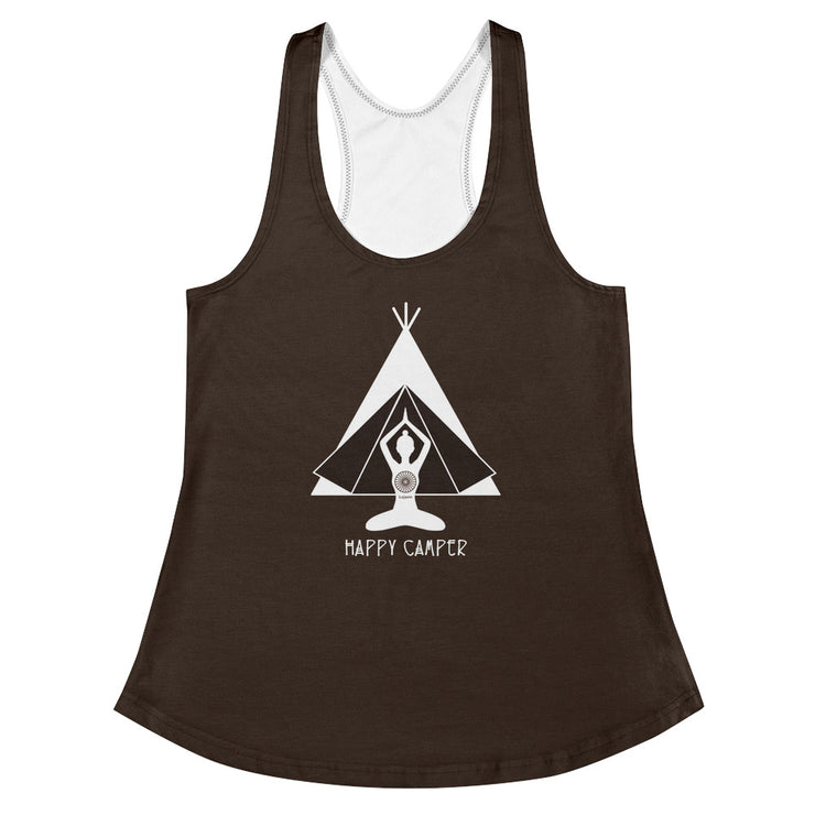 "Happy Camper" Racerback Fitness Tank Top