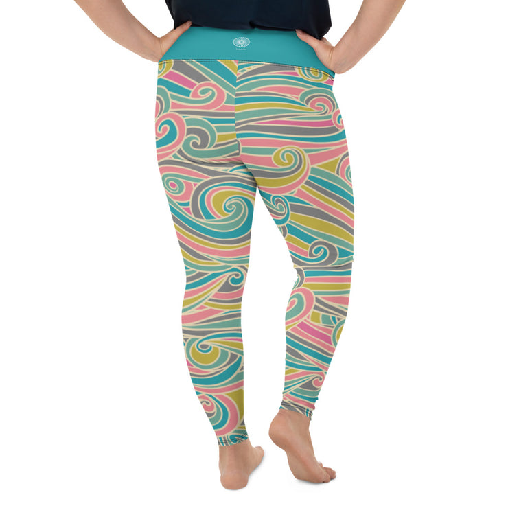 Athleisure Plus Size Leggings with great prints and colorful patterns like Athleisure leggings by Lululemon Athletica, Fabletics, Sweaty Betty, Under Armour, Nike and Adidas 