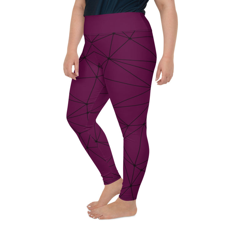 LSB GeoLine Plus Size Leggings in Tyrian Purple