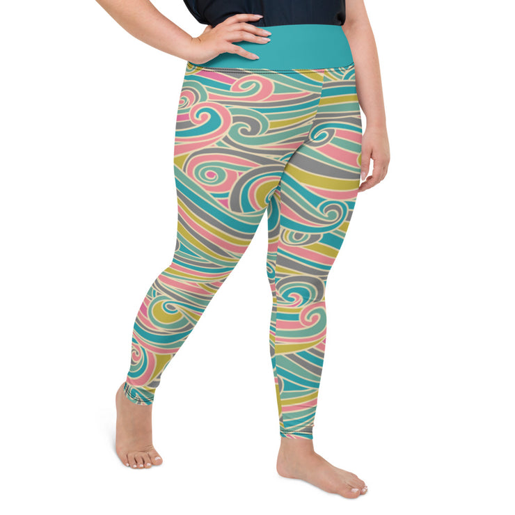 Athleisure Plus Size Leggings with great prints and colorful patterns like Athleisure leggings by Lululemon Athletica, Fabletics, Sweaty Betty, Under Armour, Nike and Adidas 