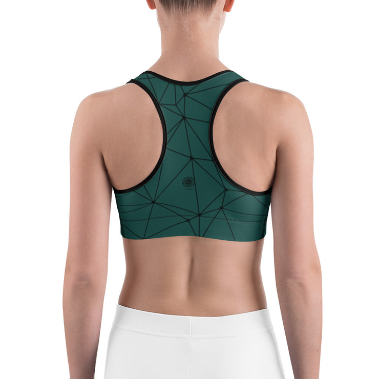 LSB GeoLine Unpadded Fitness Bra in Forest Biome