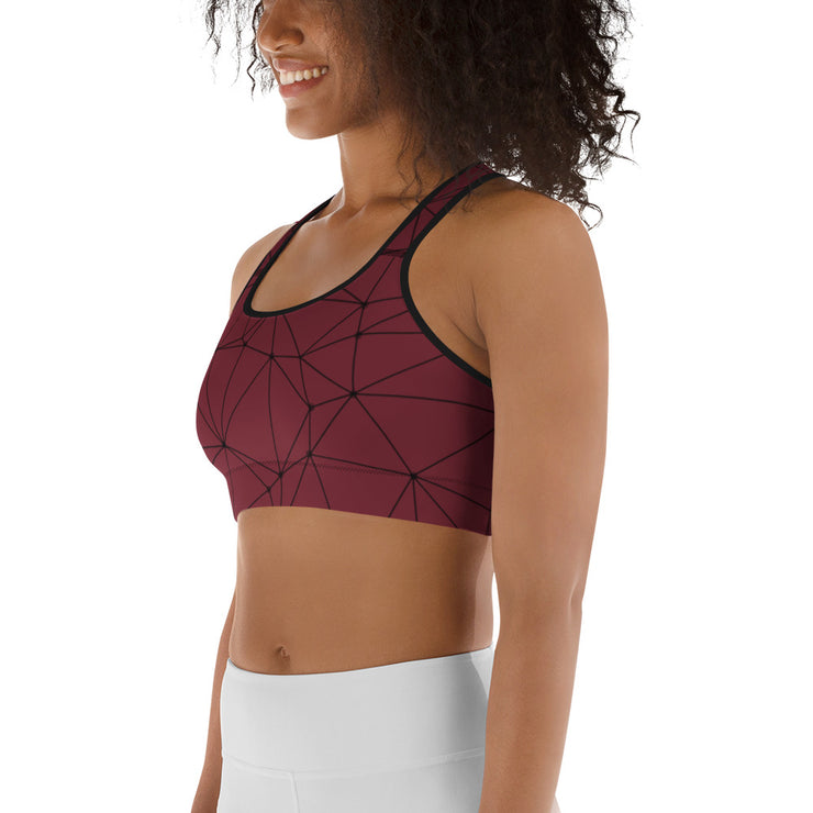 LSB GeoLine Unpadded Fitness Bra in Biking Red