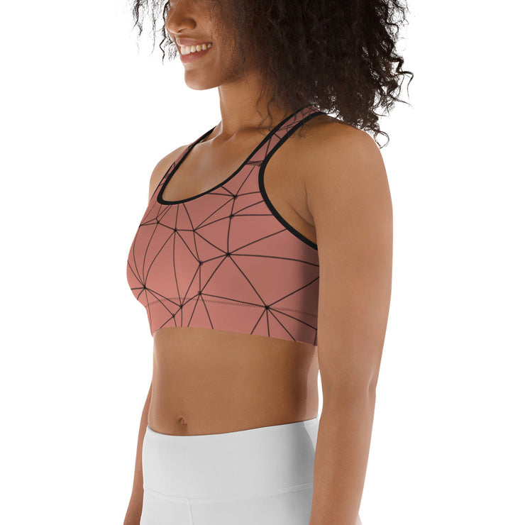 LSB GeoLine Unpadded Fitness Bra in Crabapple