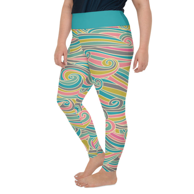 Athleisure Plus Size Leggings with great prints and colorful patterns like Athleisure leggings by Lululemon Athletica, Fabletics, Sweaty Betty, Under Armour, Nike and Adidas 