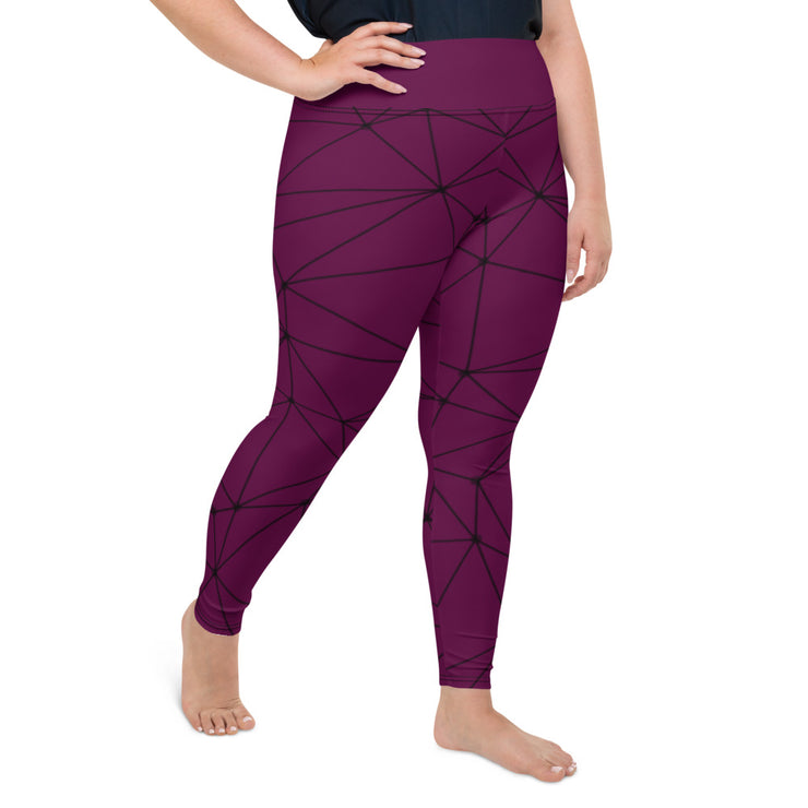 LSB GeoLine Plus Size Leggings in Tyrian Purple