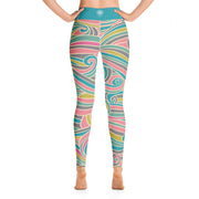 Activewear Athleisure Yoga Leggings similar to athleisure yoga leggings by Lululemon Athletica, Fabletics, Sweaty Betty, Under Armour, Nike, Nordstrom and Adidas for yoga, fitness, Pilates, workouts in moisture-wicking fabric, high fashion prints and bright colors for hiking, camping, surfing, running, swimming, snorkeling, and other outdoor activities as well as lounging, meditation, stretching and relaxing, all for the city girl