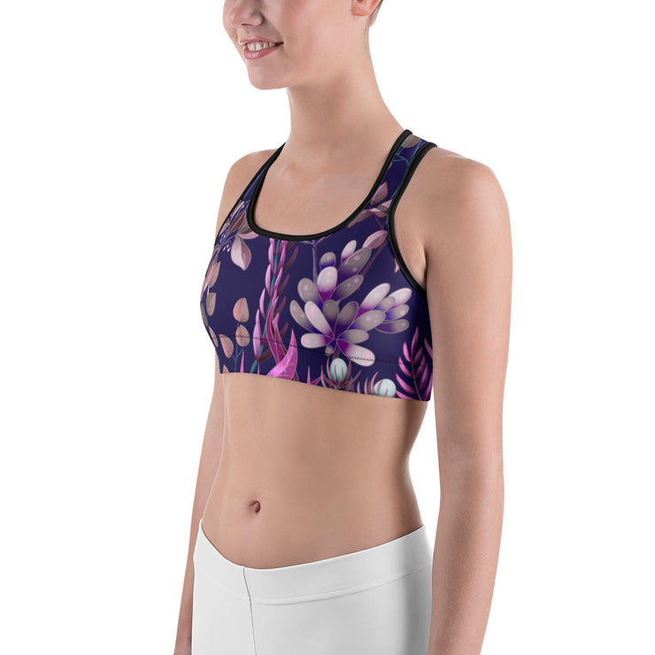 "Botanical Blooms" Unpadded Fitness Bra