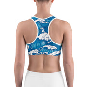 "Pacific Storms" Unpadded Fitness Bra