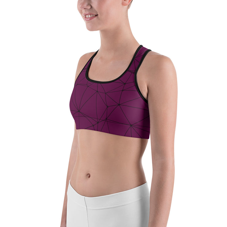 LSB GeoLine Unpadded Fitness Bra in Tyrian Purple