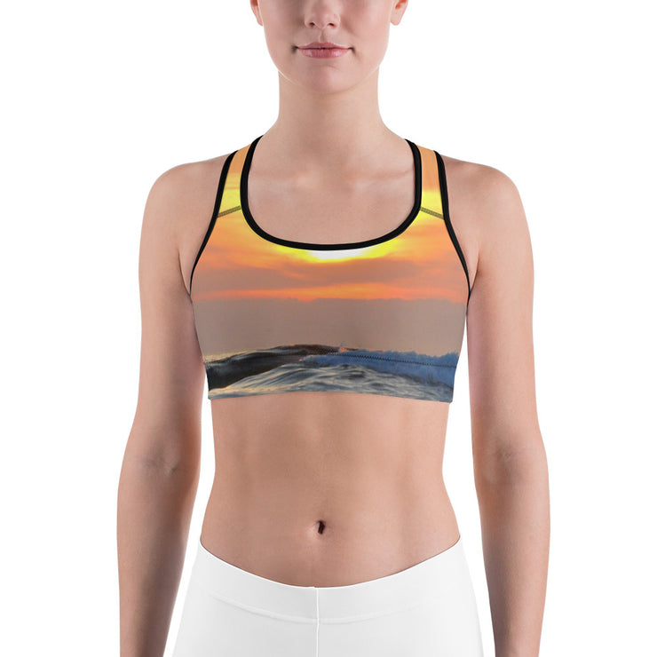 "Crystal Cove Sunset" Unpadded Fitness Bra