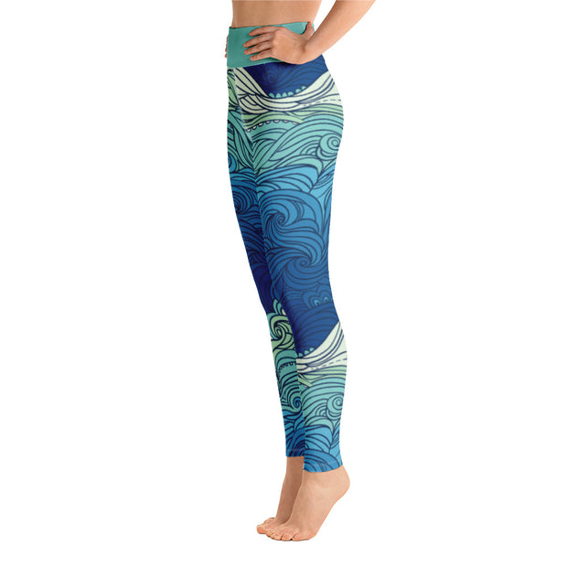 Activewear Athleisure Yoga Leggings similar to athleisure yoga leggings by Lululemon Athletica, Fabletics, Sweaty Betty, Under Armour, Nike, Nordstrom and Adidas for yoga, fitness, Pilates, workouts in moisture-wicking fabric, high fashion prints and bright colors for hiking, camping, surfing, running, swimming, snorkeling, and other outdoor activities as well as lounging, meditation, stretching and relaxing, all for the city girl