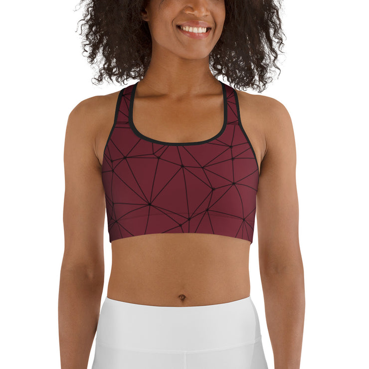 LSB GeoLine Unpadded Fitness Bra in Biking Red