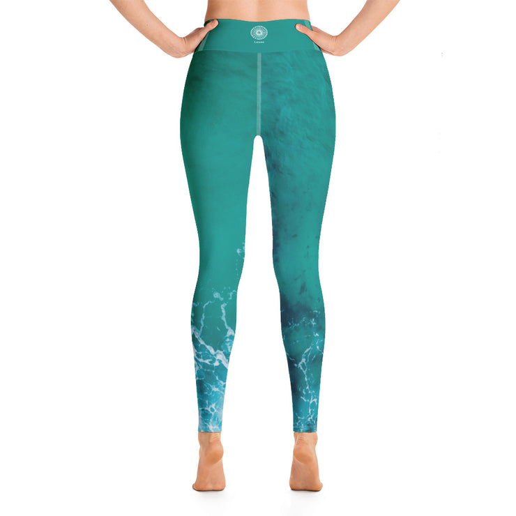 Activewear Athleisure Yoga Leggings similar to athleisure yoga leggings by Lululemon Athletica, Fabletics, Sweaty Betty, Under Armour, Nike and Adidas for yoga, fitness, Pilates, workouts in moisture-wicking fabric, high fashion prints and bright colors for hiking, camping, surfing, running, swimming, snorkeling, and other outdoor activities as well as lounging, meditation, stretching and relaxing, all for the city girl