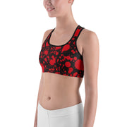 "Crimson Drops" Fitness Bra