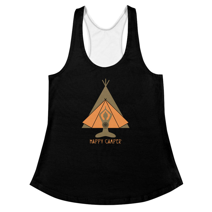 "Happy Camper" Racerback Fitness Tank Top