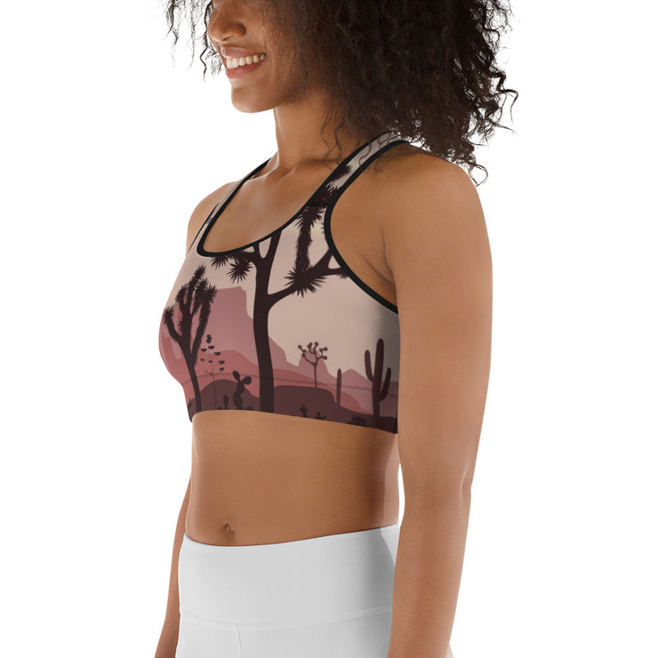 "Joshua Tree Sunset" Unpadded Fitness Bra