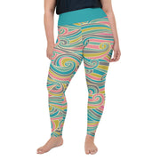 Athleisure Plus Size Leggings with great prints and colorful patterns like Athleisure leggings by Lululemon Athletica, Fabletics, Sweaty Betty, Under Armour, Nike and Adidas 