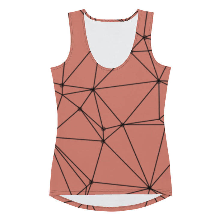 LSB GeoLine Fitness Tank Top in Crabapple