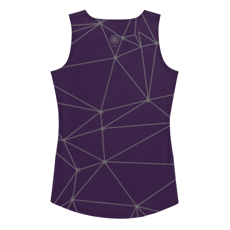 LSB GeoLine Fitness Tank Top in Deep Plum