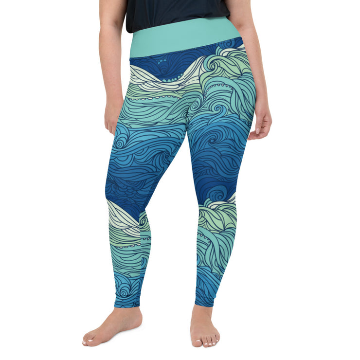 Athleisure Plus Size Leggings with great prints and colorful patterns like Athleisure leggings by Lululemon Athletica, Fabletics, Sweaty Betty, Under Armour, Nike and Adidas 