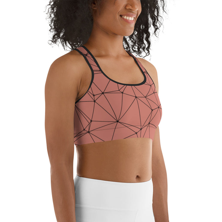 LSB GeoLine Unpadded Fitness Bra in Crabapple