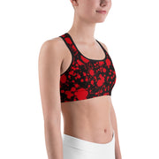 "Crimson Drops" Fitness Bra