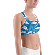 "Pacific Storms" Unpadded Fitness Bra