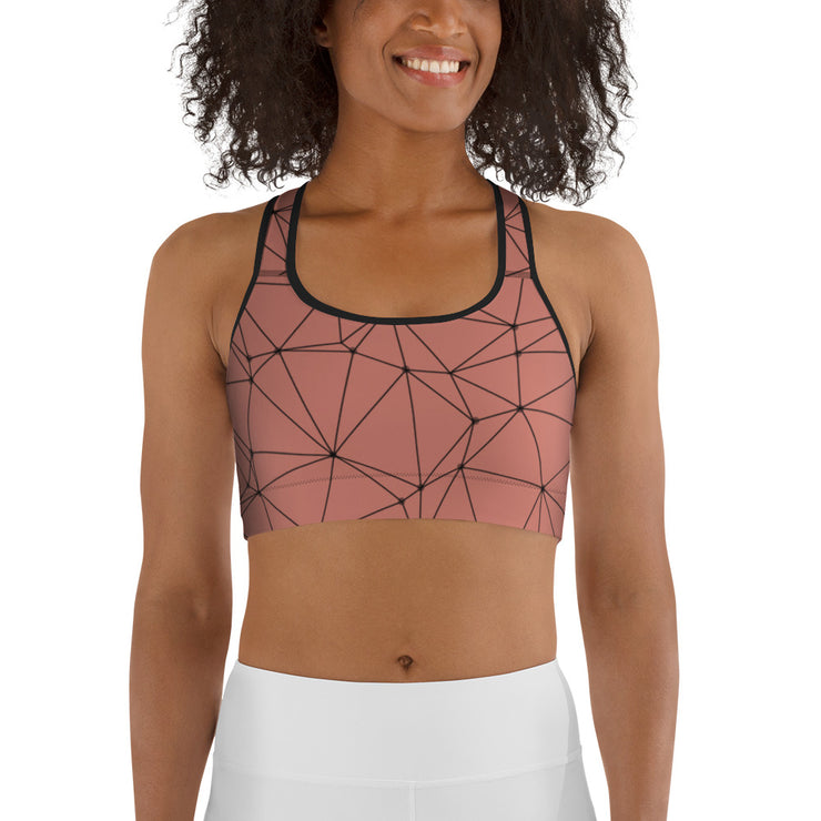 LSB GeoLine Unpadded Fitness Bra in Crabapple