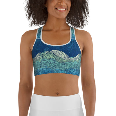 "Tranquil Tides" Unpadded Fitness Bra