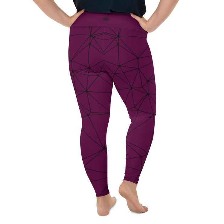 LSB GeoLine Plus Size Leggings in Tyrian Purple