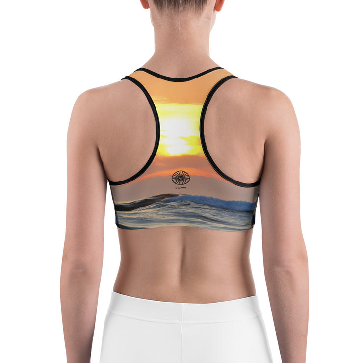 "Crystal Cove Sunset" Unpadded Fitness Bra