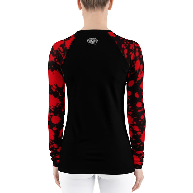 "Crimson Drops" Land & Sea Fitness Top