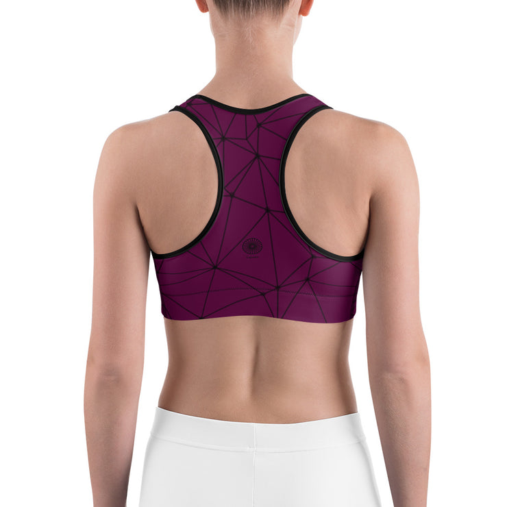 LSB GeoLine Unpadded Fitness Bra in Tyrian Purple