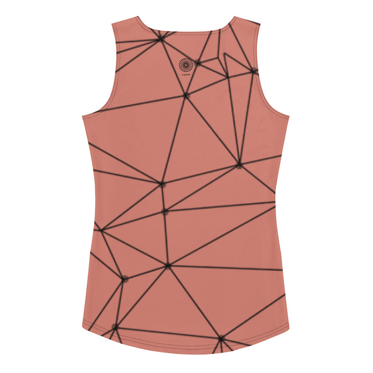 LSB GeoLine Fitness Tank Top in Crabapple